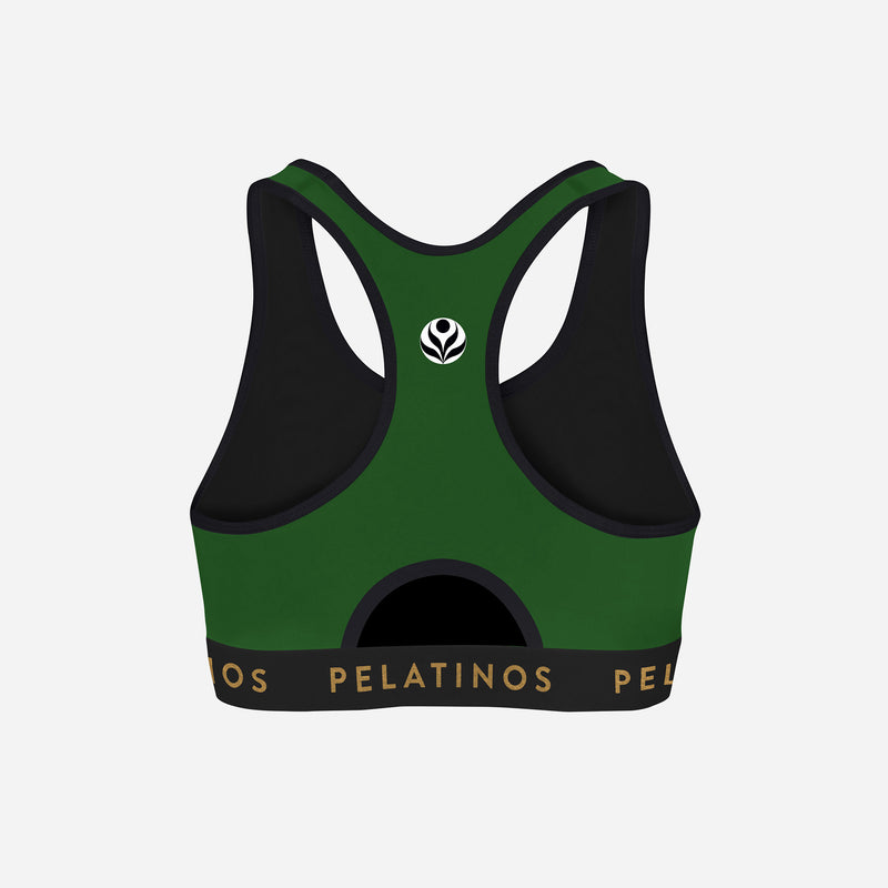 PeLatinos Gold Logo Patria - Sports Bra
