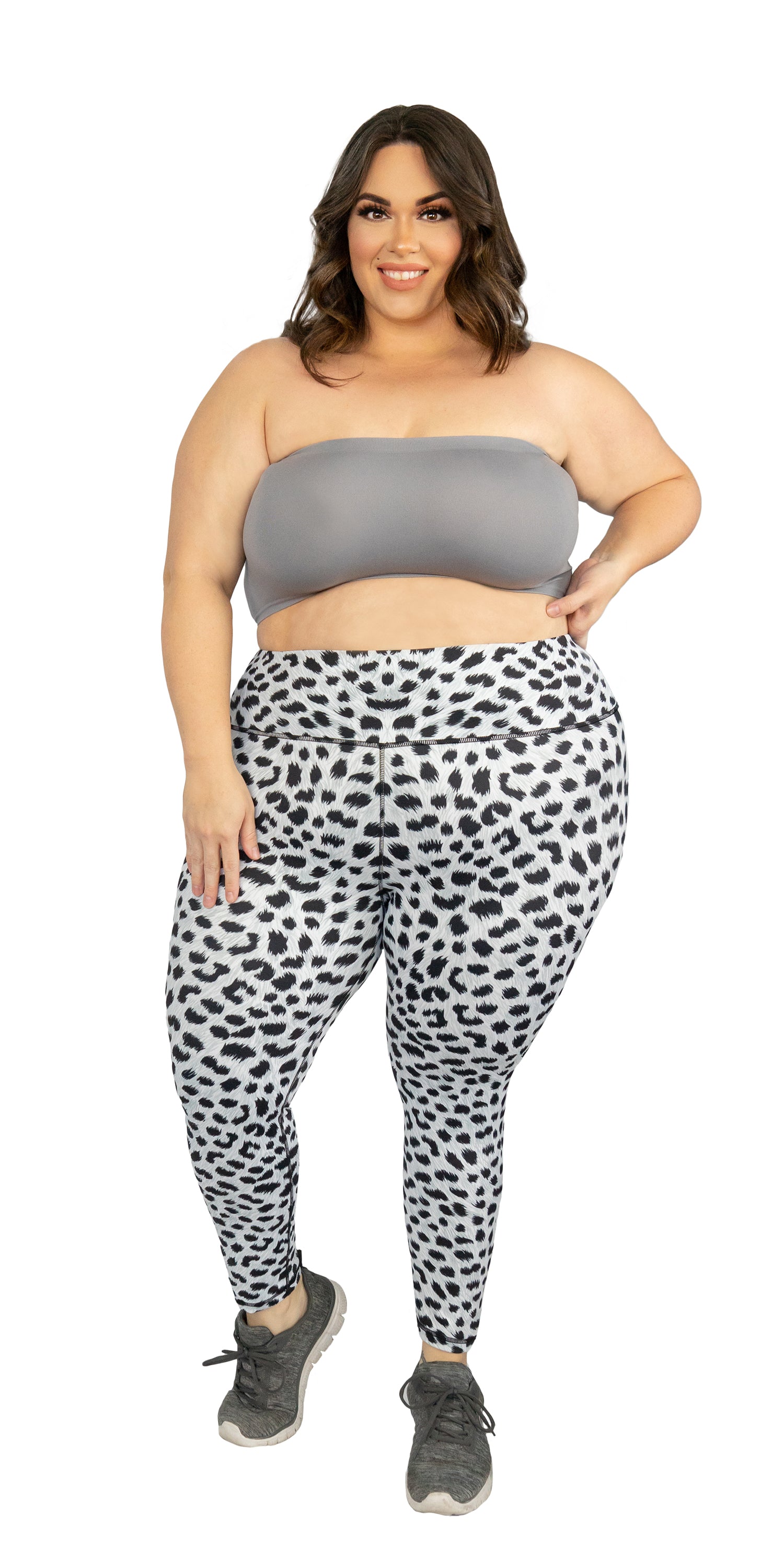 Buttery Smooth Snow Leopard Extra Plus Size Leggings - 3X-5X