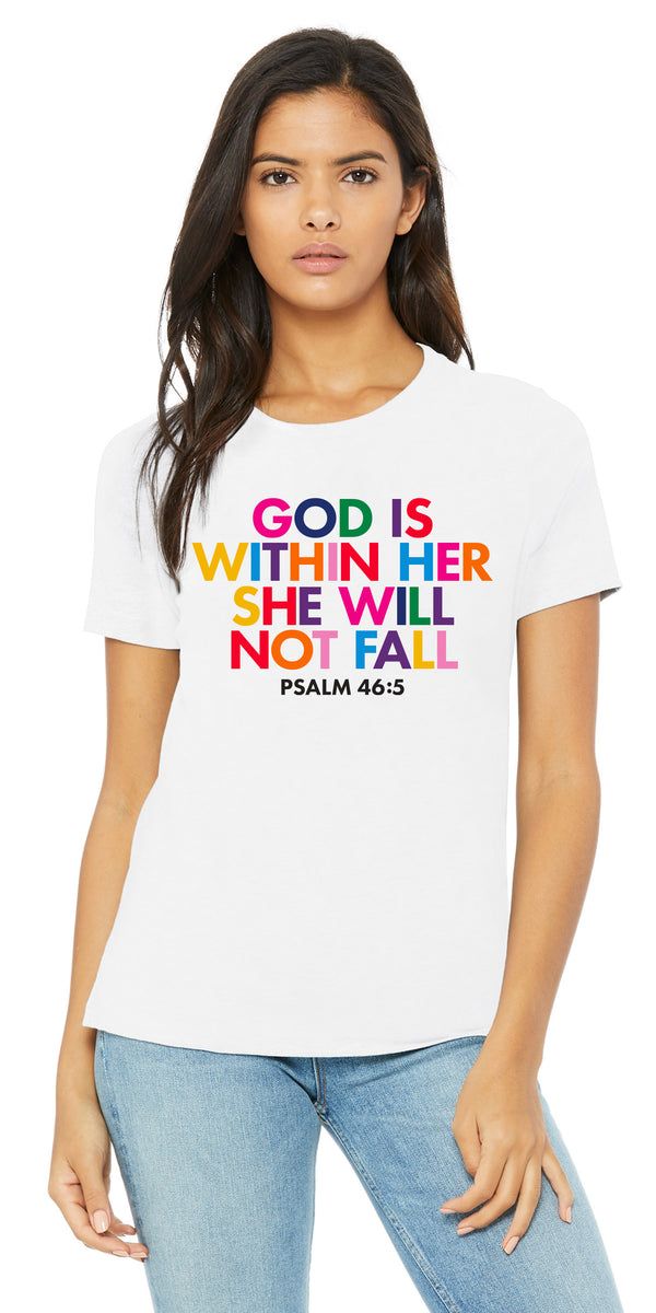 She Will Not Fall - White Shirt