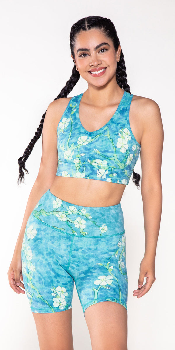Almond Blossoms by Van Gogh - Free Form Sports Bra [Final Sale]