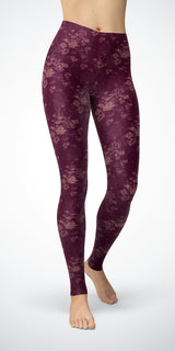 Burgundy Bloom - Classic Legging