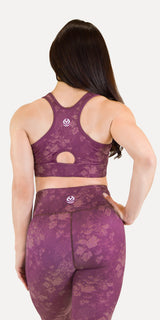 Burgundy Bloom - Classic Sports Bra