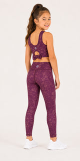 Burgundy Bloom - Kids Legging