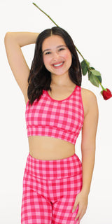 Sweet Pink Plaid - Classic Sports Bra