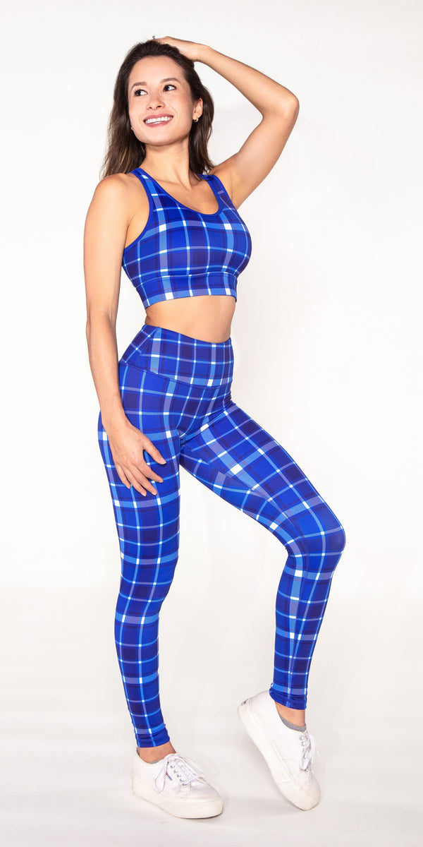 Cobalt Plaid - Legging [Final Sale]