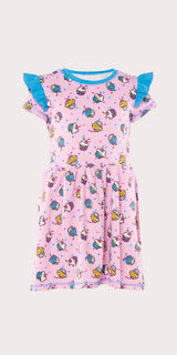 Cupcake Delight - Kids Ruffle Short Sleeve Dress