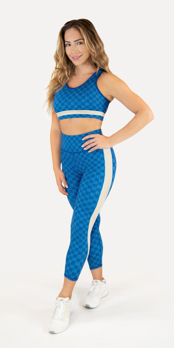 Faux Denim Checkers - Classic Legging