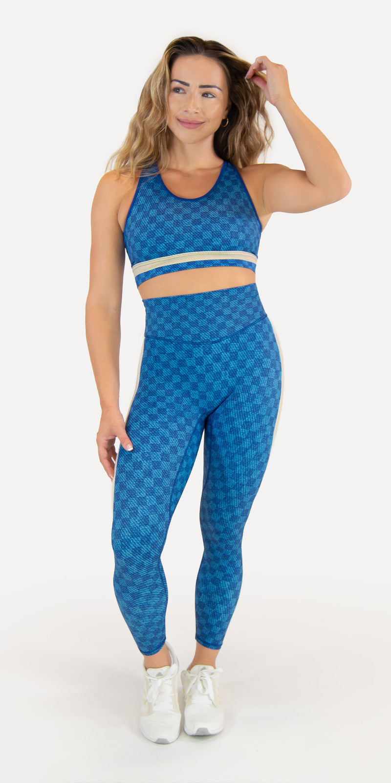 Faux Denim Checkers - Contour Legging