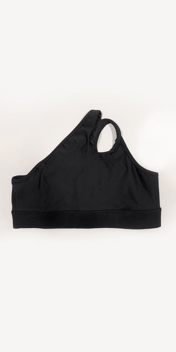 High-Performance Compression Onyx - Teardrop One-Shoulder Sports Bra [Final Sale]