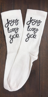 Jesus Loves You - Unisex Everyday Crew Socks