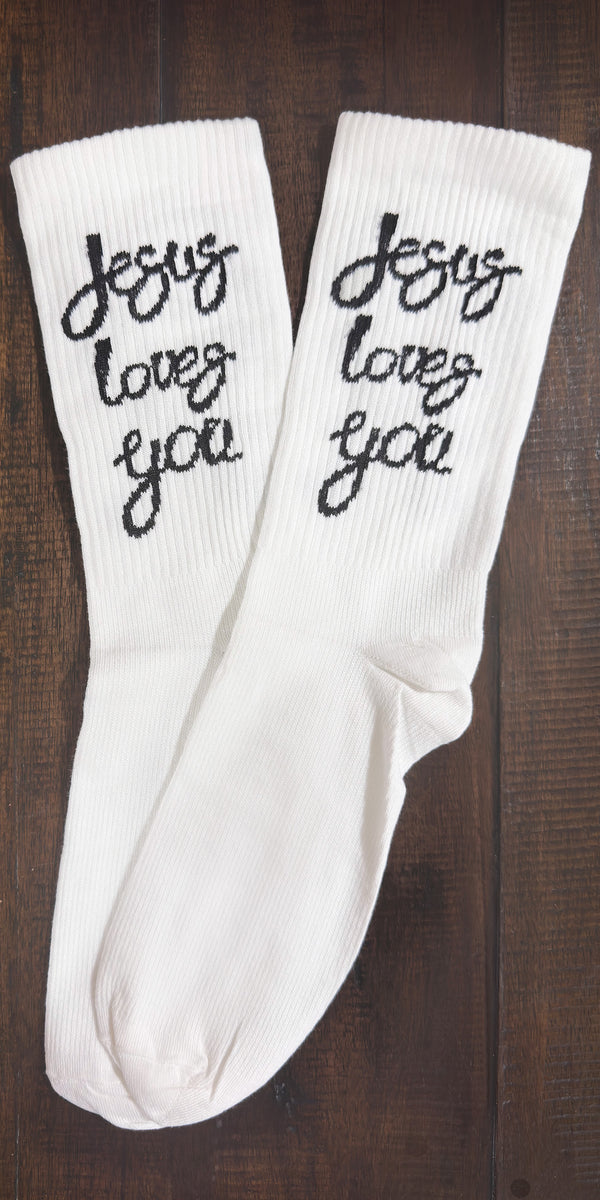 Jesus Loves You - Unisex Everyday Crew Socks