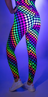 Neon Pop Checkers - Contour Legging