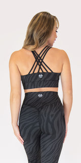Night Zebra - Free Form Sports Bra