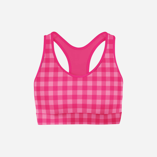 Sweet Pink Plaid - Classic Sports Bra