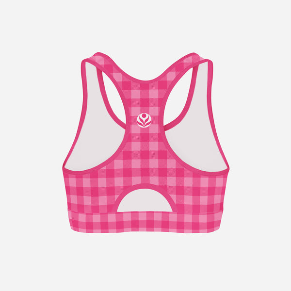 Sweet Pink Plaid - Classic Sports Bra