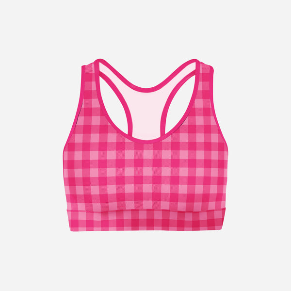 Sweet Pink Plaid - Classic Sports Bra