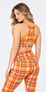 Pumpkin Plaid - Classic Sports Bra
