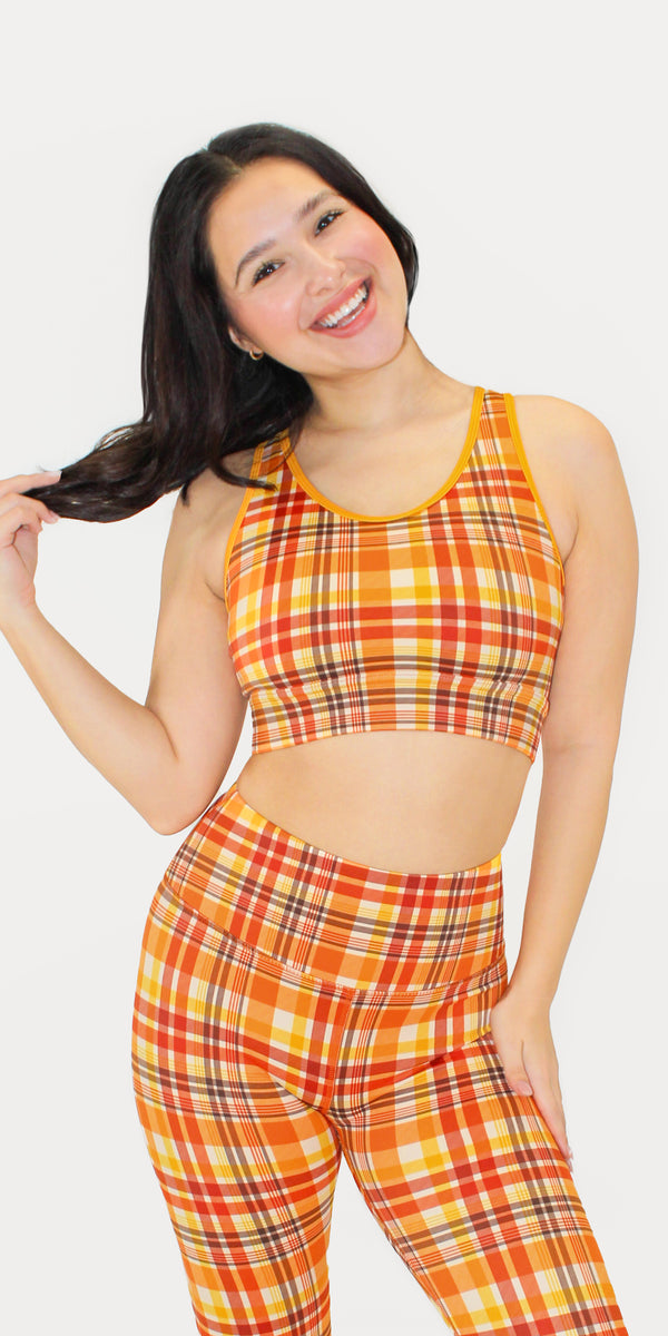 Pumpkin Plaid - Classic Sports Bra [Final Sale]