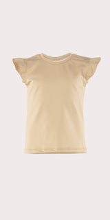 Khaki - Kids Ruffle Sleeveless Top