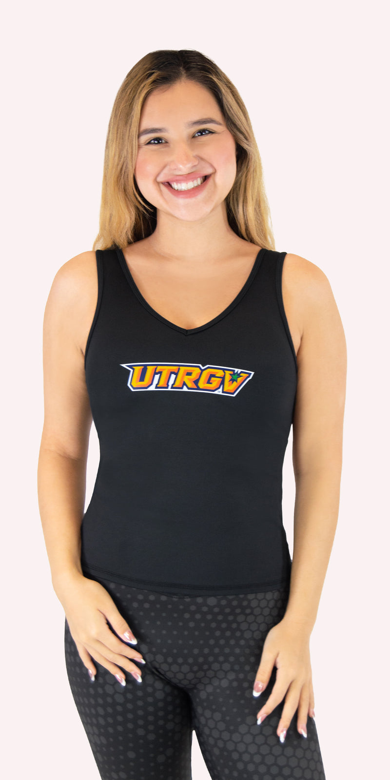 UTRGV - Onyx - V-Neck Sports Bra Tank