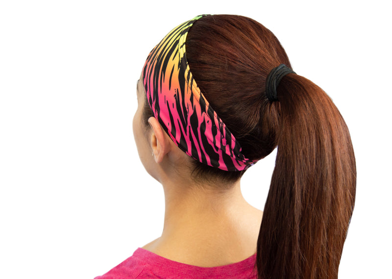 Rainbow Zebra - Button Headband