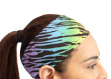 Rainbow Zebra - Button Headband