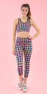 Rainbow Hearts Plaid - Legging