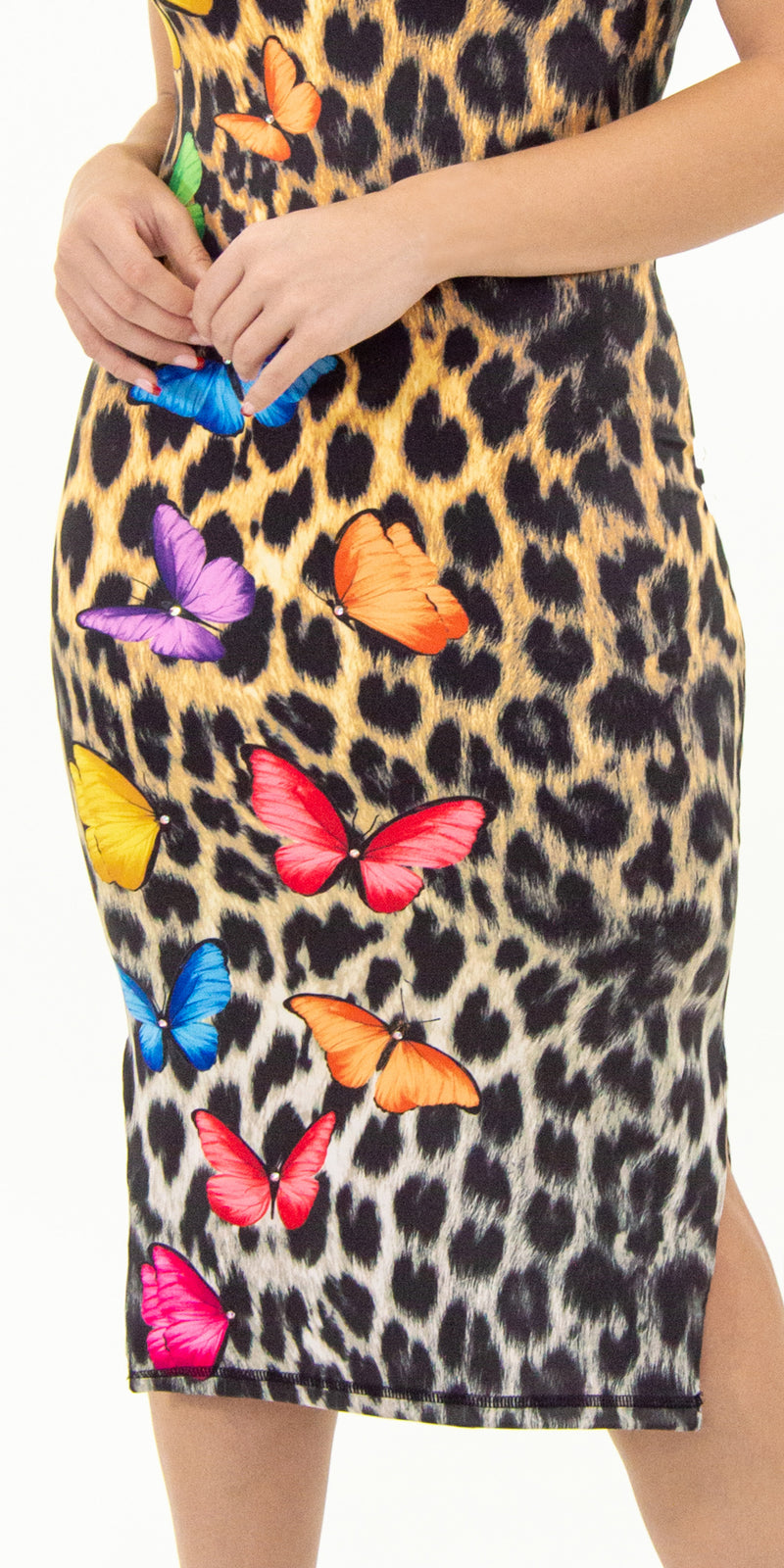 Leopard Butterfly - Sleeveless Bodycon