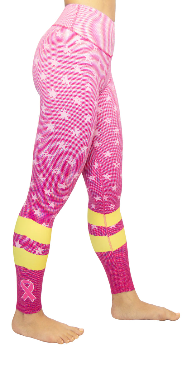 Faith Love Hope Pink Breast Cancer Ribbon Yoga Leggings - Sporty Chimp  legging, workout gear & more