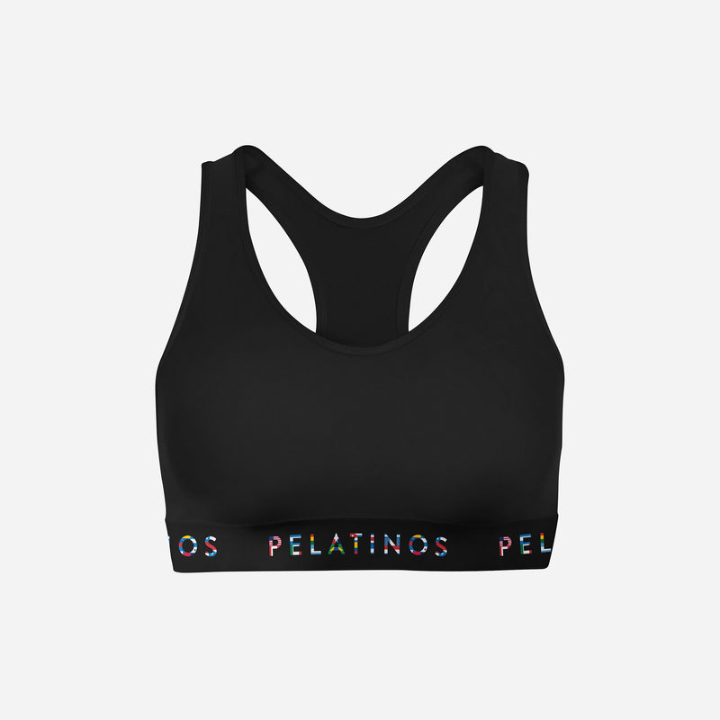 PeLatinos Color Logo Black - Sports Bra