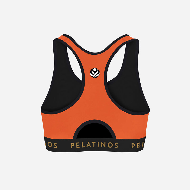 PeLatinos Gold Logo Fiesta - Sports Bra