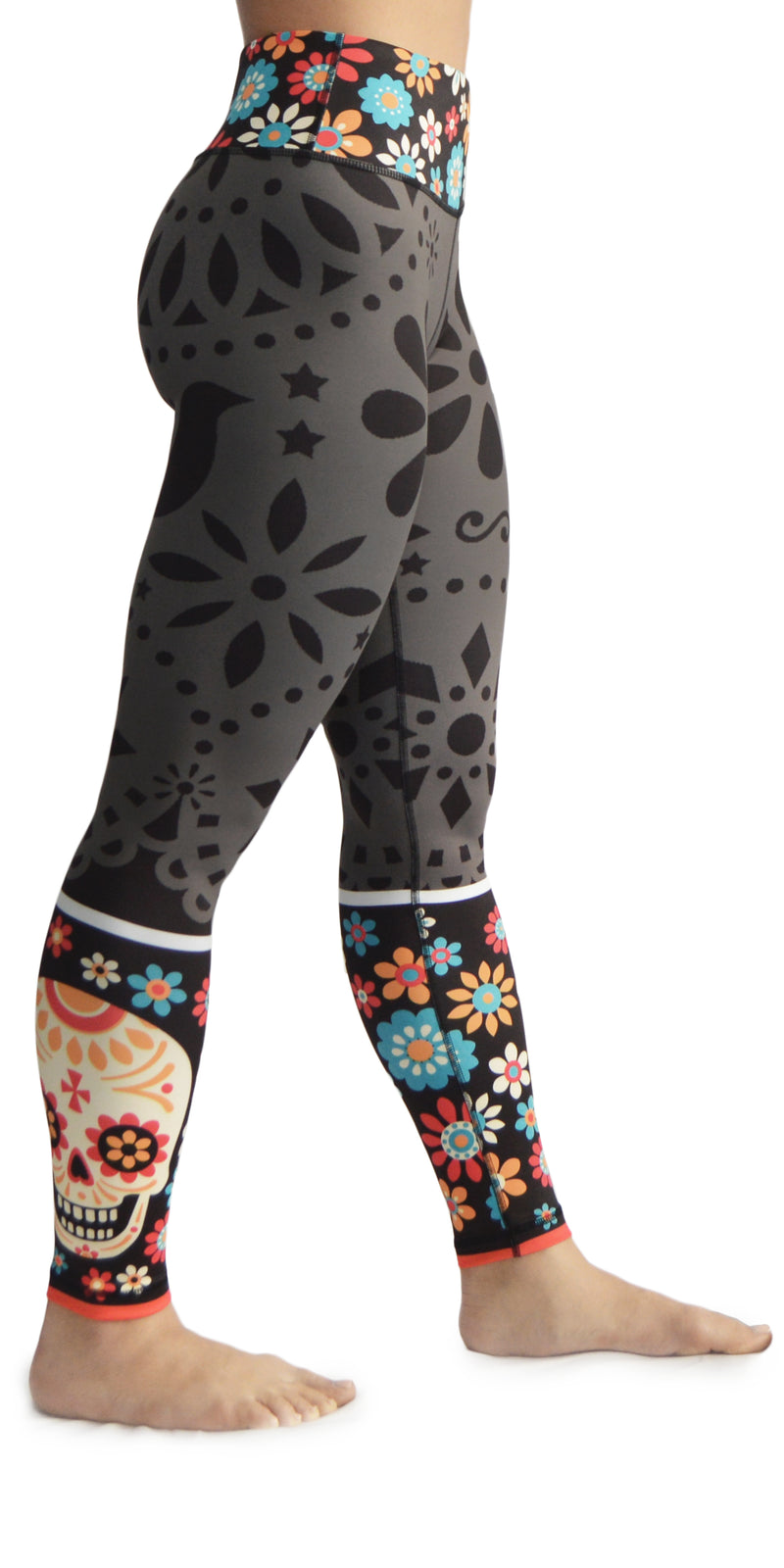 New Mix Buttery Soft Multi Colored Sugar Skull Leggings-one Size 0-14 