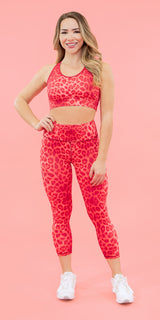 Coral Leopard - Legging