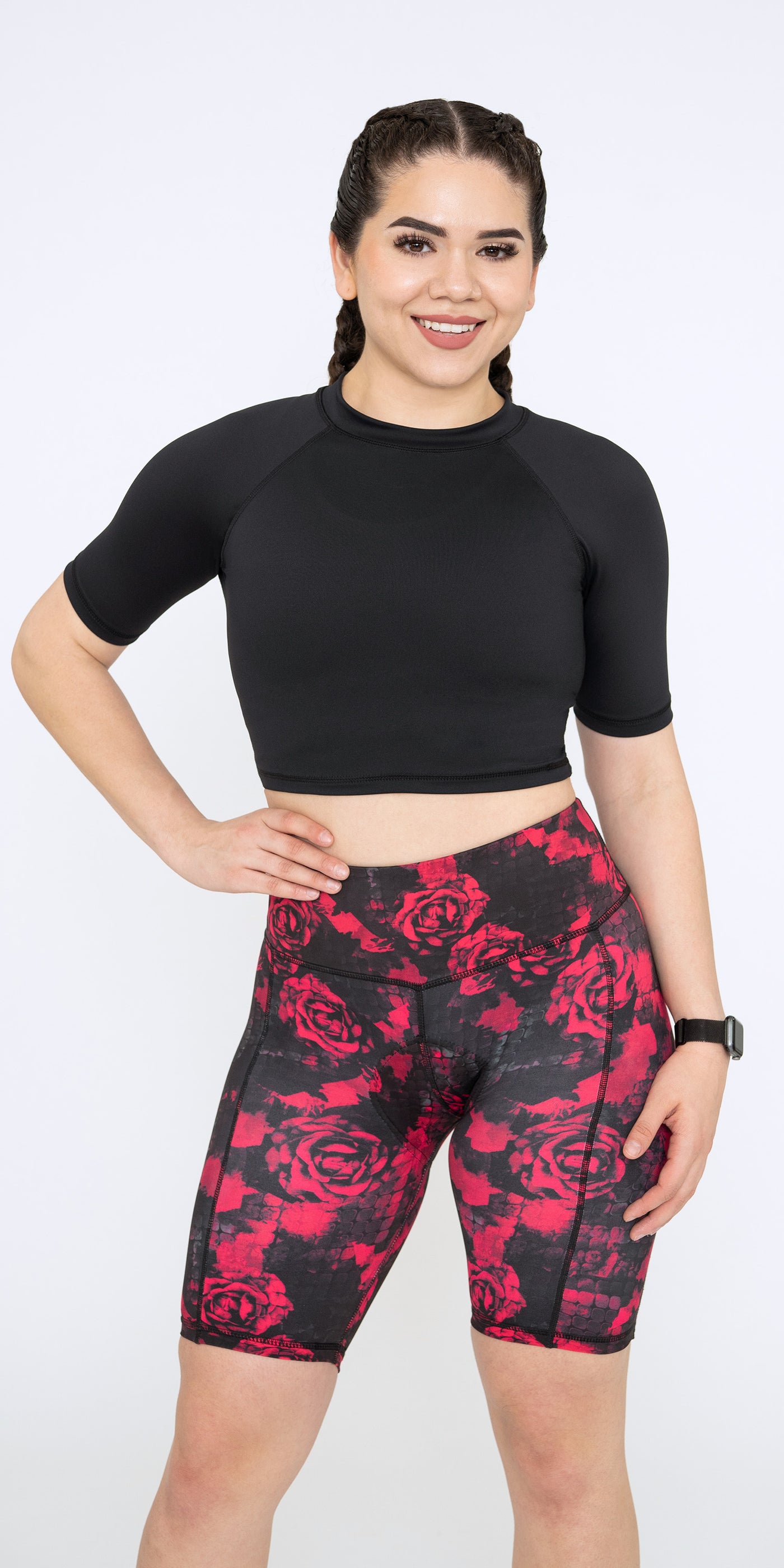★CORALIQUE★Modern cropped rash guard set★Black★大人気★ Body Glove Women's Undersea Modern Love Crop Rash Guard at