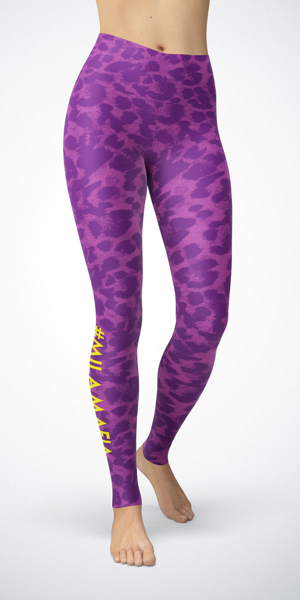 Mauve Embossed Leopard Legging - FIERZ Sportswear